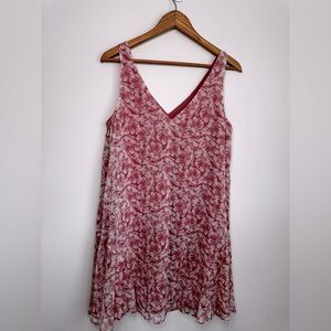 Floral Pink and White Chiffon Mini Sundress